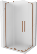 Mexen Velar L Duo sliding shower enclosure 90 x 80 cm, frost, brushed copper - 871-090-080-02-33-65