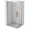 Mexen Velar L Duo sliding shower enclosure 90 x 80 cm, transparent, brushed copper - 871-090-080-02-03-65