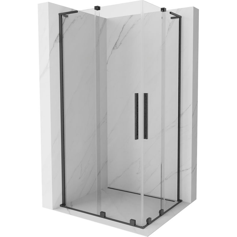 Mexen Velar L Duo sliding shower cabin 90 x 80 cm, transparent, gun gray brushed - 871-090-080-02-03-66