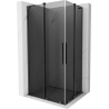 Mexen Velar L Duo sliding shower cabin 100 x 90 cm, graphite, brushed gun gray - 871-100-090-02-43-66