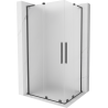 Mexen Velar L Duo sliding shower cabin 90 x 80 cm, frosted, brushed gun gray - 871-090-080-02-33-66