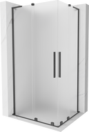 Mexen Velar L Duo sliding shower enclosure 90 x 80 cm, frosted, brushed gun gray - 871-090-080-02-33-66