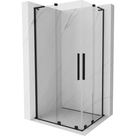 Mexen Velar L Duo sliding shower cabin 90 x 80 cm, transparent, black - 871-090-080-02-03-70