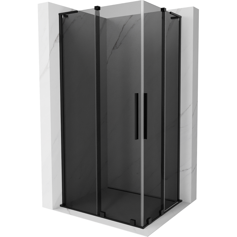 Mexen Velar L Duo sliding shower cabin 100 x 90 cm, graphite, black - 871-100-090-02-43-70