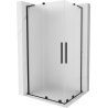 Mexen Velar L Duo sliding shower enclosure 100 x 90 cm, frost, black - 871-100-090-02-33-70
