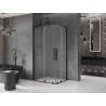 Mexen Velar L Duo sliding shower cabin 100 x 90 cm, frost, black - 871-100-090-02-33-70