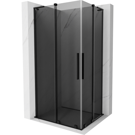 Mexen Velar L Duo sliding shower cabin 90 x 80 cm, graphite, black - 871-090-080-02-43-70