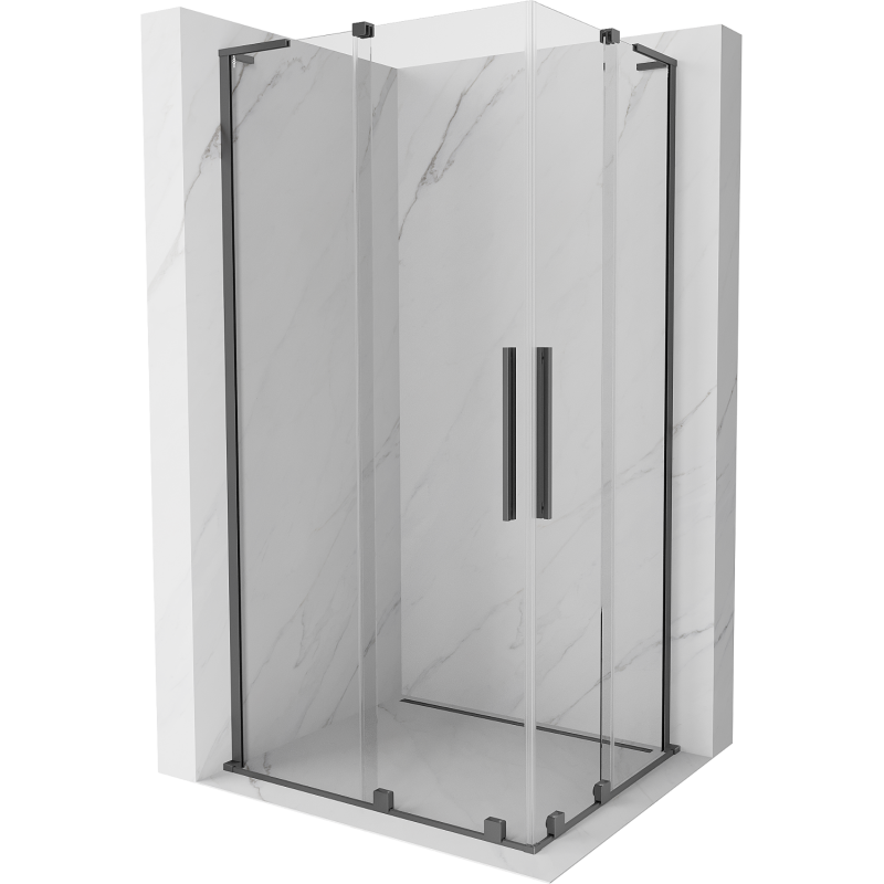Mexen Velar L Duo Sliding Shower Cabin 90 x 80 cm, transparent, gun metal - 871-090-080-02-03-95