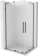 Mexen Velar L Duo Shower Cabin Sliding 100 x 90 cm, Frosted, Gun Metal - 871-100-090-02-33-95