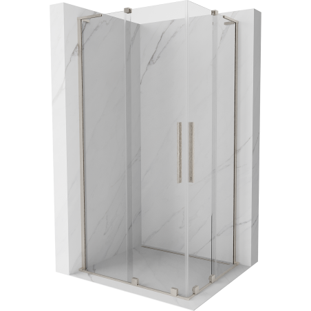 Mexen Velar L Duo sliding shower enclosure 90 x 80 cm, transparent, brushed nickel - 871-090-080-02-03-97