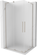 Mexen Velar L Duo sliding shower cabin 100 x 90 cm, frost, brushed nickel - 871-100-090-02-33-97