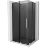 Mexen Velar L Duo sliding shower cabin 90 x 80 cm, graphite, brushed nickel - 871-090-080-02-43-97
