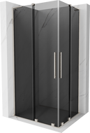 Mexen Velar L Duo sliding shower cabin 90 x 80 cm, graphite, brushed nickel - 871-090-080-02-43-97