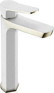 Mexen Lerma high basin tap, white/gold - 74310-25
