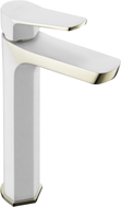 Mexen Lerma high washbasin faucet, white/gold - 74310-25