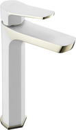 Mexen Lerma high washbasin mixer tap, White/Gold - 74310-25