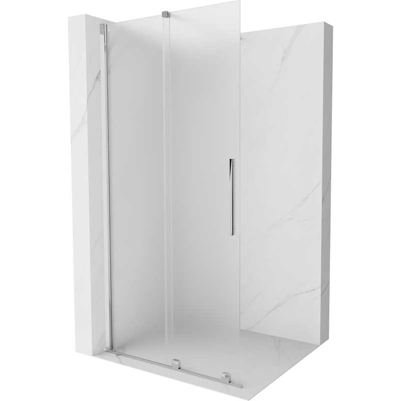 Mexen Velar Walk-in Shower Wall 80 x 200 cm, Frosted 8 mm, Chrome - 871-080-000-33-01