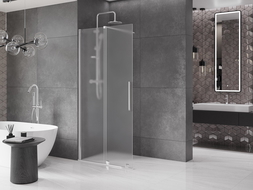 Mexen Velar Walk-in Shower Wall 110 x 200 cm, Frosted 8 mm, Chrome - 871-110-000-33-01
