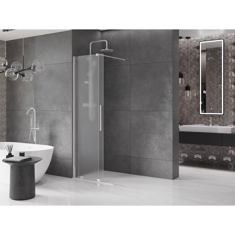 Mexen Velar Walk-in Sliding Shower Screen 120 x 200 cm, Frosted 8 mm, Chrome - 871-120-000-33-01