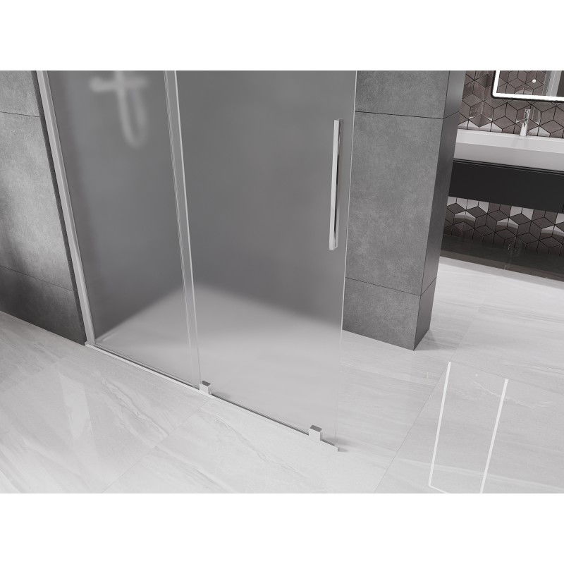 Mexen Velar sliding shower wall Walk-in 130 x 200 cm, frost 8 mm, chrome - 871-130-000-33-01