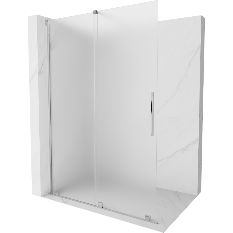 Mexen Velar sliding Walk-in shower screen 150 x 200 cm, frost 8 mm, chrome - 871-150-000-33-01