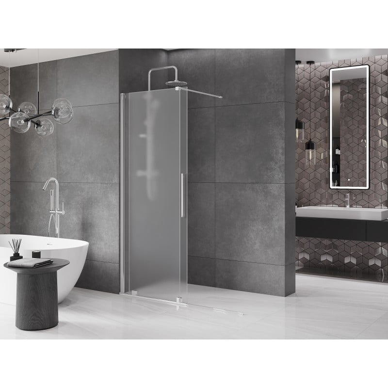 Mexen Velar sliding Walk-in shower screen 150 x 200 cm, frost 8 mm, chrome - 871-150-000-33-01