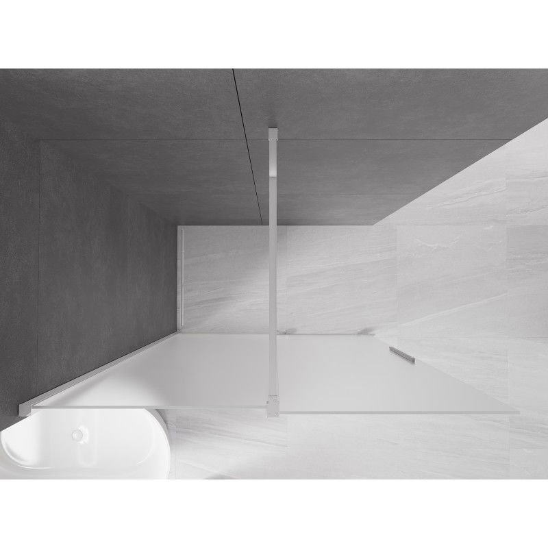 Mexen Velar sliding walk-in shower wall 140 x 200 cm, frosted 8 mm, chrome - 871-140-000-33-01