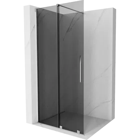 Mexen Velar Walk-in Sliding Shower Wall 80 x 200 cm, Graphite 8 mm, Chrome - 871-080-000-43-01