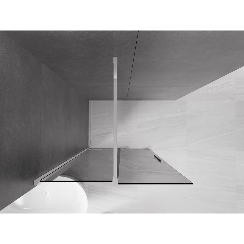 Mexen Velar sliding shower wall Walk-in 100 x 200 cm, graphite 8 mm, chrome - 871-100-000-43-01