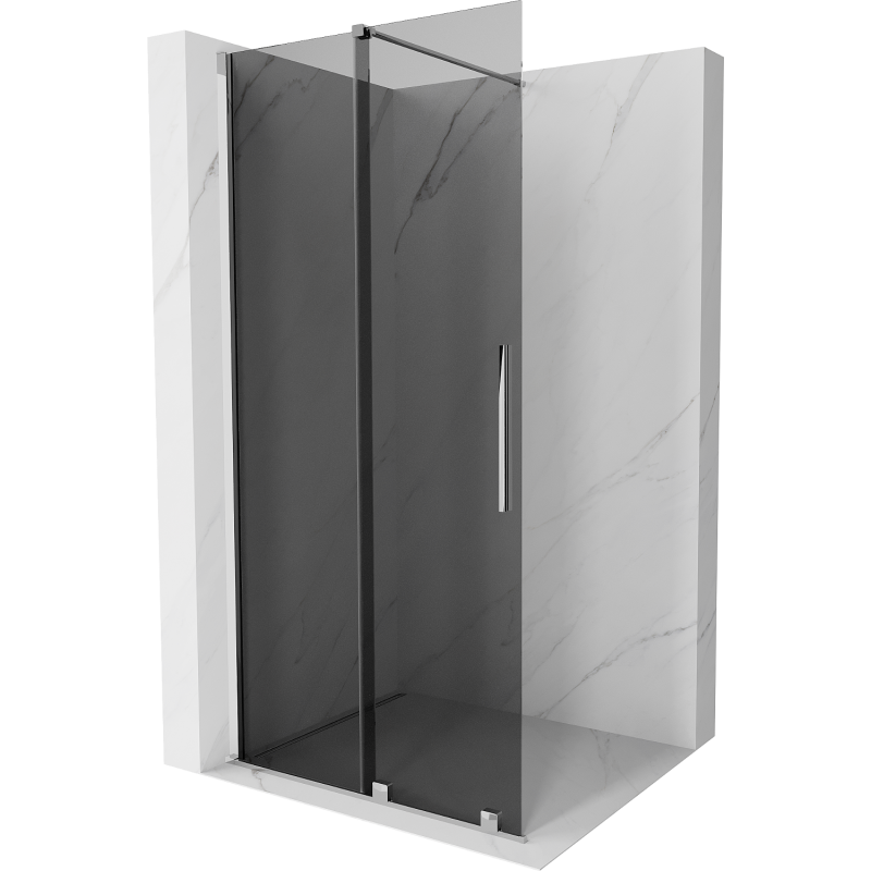 Mexen Velar Walk-in Shower Screen 110 x 200 cm, Graphite 8 mm, Chrome - 871-110-000-43-01