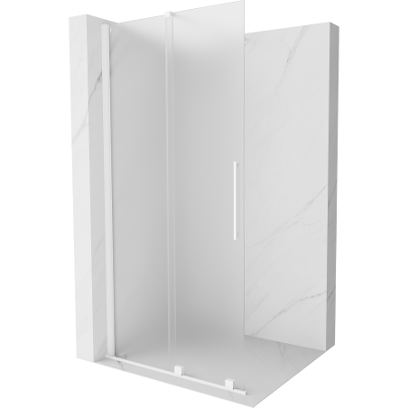 Mexen Velar sliding shower screen Walk-in 85 x 200 cm, frost 8 mm, white - 871-085-000-33-20
