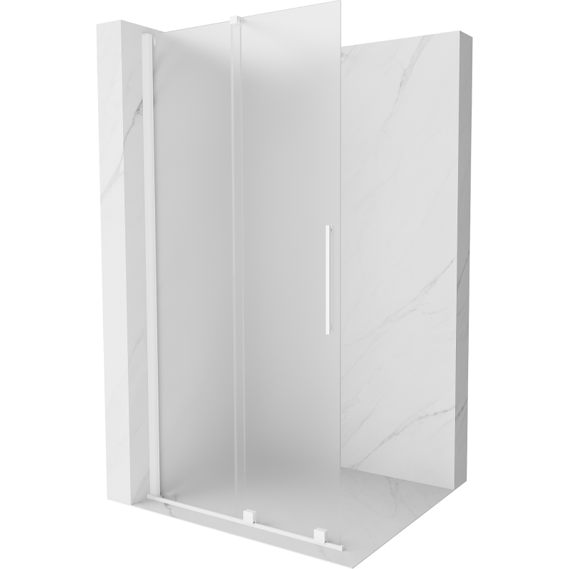 Mexen Velar sliding shower wall Walk-in 120 x 200 cm, frost 8 mm, white - 871-120-000-33-20