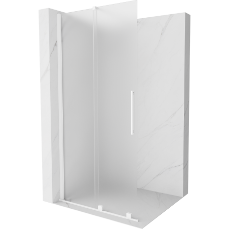 Mexen Velar Walk-in Shower Partition 90 x 200 cm, Frosted 8 mm, White - 871-090-000-33-20