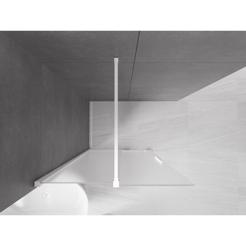 Mexen Velar sliding shower screen Walk-in 110 x 200 cm, frost 8 mm, white - 871-110-000-33-20