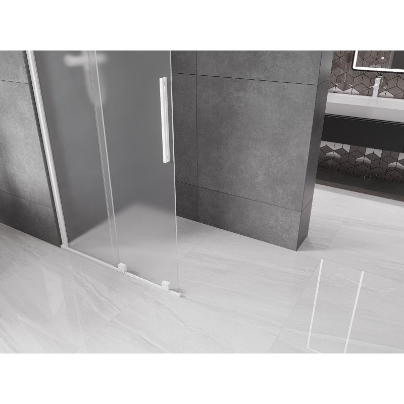Mexen Velar sliding shower wall Walk-in 120 x 200 cm, frost 8 mm, white - 871-120-000-33-20