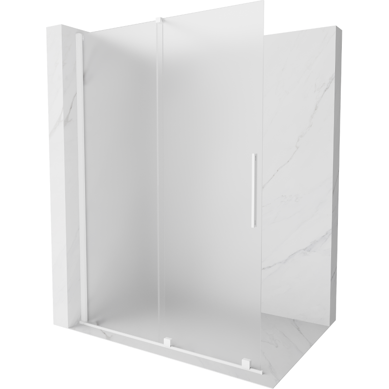 Mexen Velar Walk-in Shower Screen 130 x 200 cm, Frosted 8 mm, White - 871-130-000-33-20