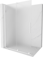Mexen Velar sliding shower wall Walk-in 130 x 200 cm, frost 8 mm, white - 871-130-000-33-20