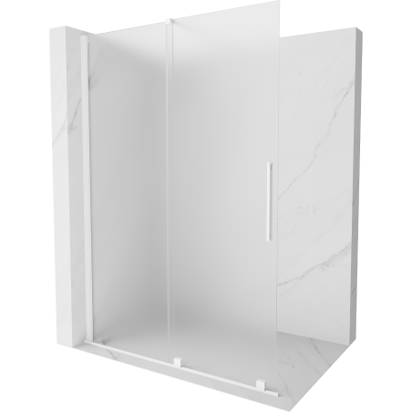 Mexen Velar Walk-in Shower Screen 140 x 200 cm, Frosted 8 mm, White - 871-140-000-33-20
