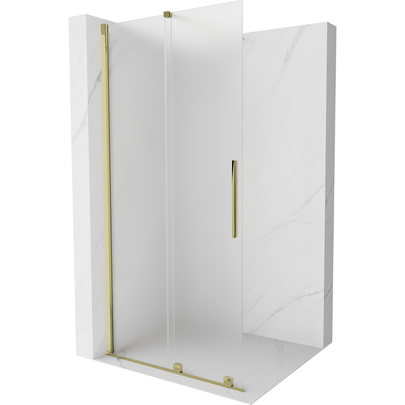 Mexen Velar Shower Wall Sliding Walk-in 75 x 200 cm, Frosted 8 mm, Gold - 871-075-000-33-50