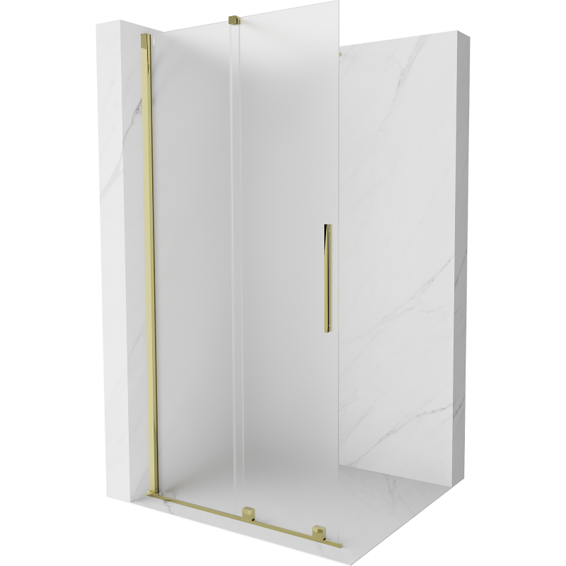 Mexen Velar sliding shower wall Walk-in 80 x 200 cm, frost 8 mm, gold - 871-080-000-33-50