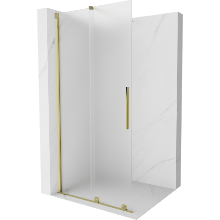 Mexen Velar sliding shower wall Walk-in 80 x 200 cm, frost 8 mm, gold - 871-080-000-33-50