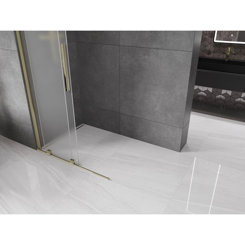 Mexen Velar sliding shower wall Walk-in 75 x 200 cm, frost 8 mm, gold - 871-075-000-33-50