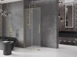 Mexen Velar Walk-in Shower Panel 100 x 200 cm, Frosted 8 mm, Gold - 871-100-000-33-50