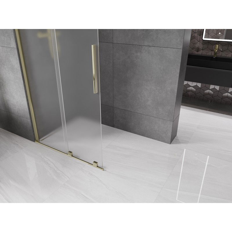Mexen Velar sliding shower screen Walk-in 70 x 200 cm, frost 8 mm, gold - 871-070-000-33-50
