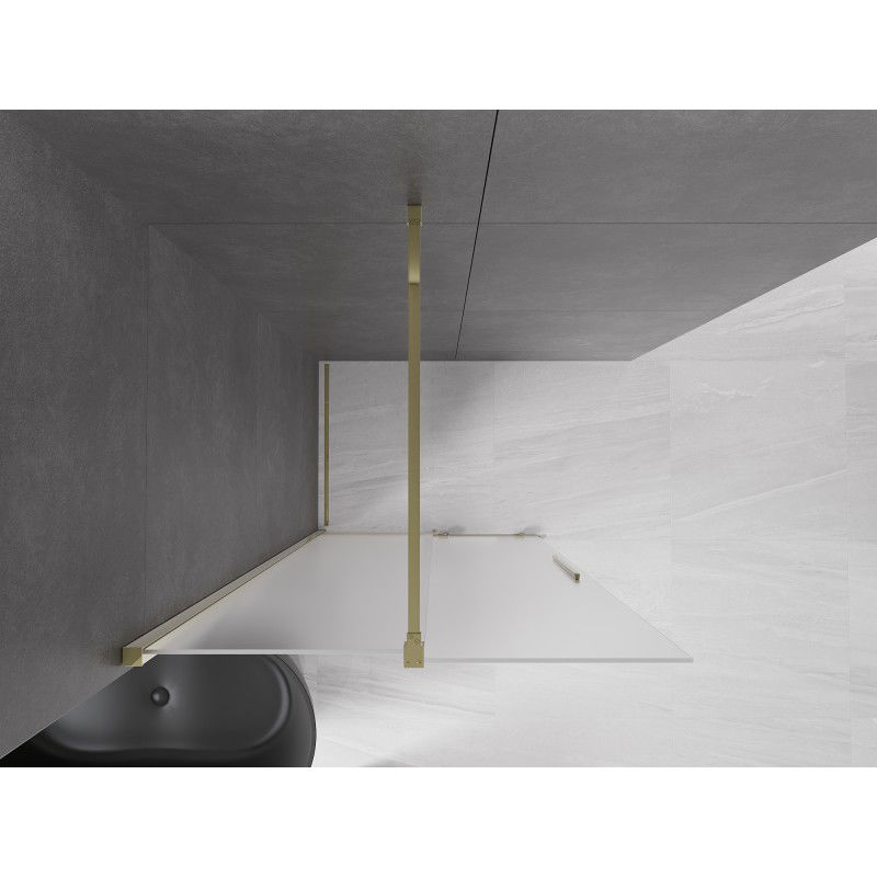 Mexen Velar sliding shower wall Walk-in 85 x 200 cm, frosted 8 mm, gold - 871-085-000-33-50