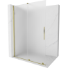 Mexen Velar Walk-in Shower Wall, Extendable 150 x 200 cm, Frosted 8 mm, Gold - 871-150-000-33-50
