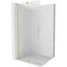 Mexen Velar Walk-in Shower Wall 110 x 200 cm, Frosted 8 mm, Brushed Gold - 871-110-000-33-55