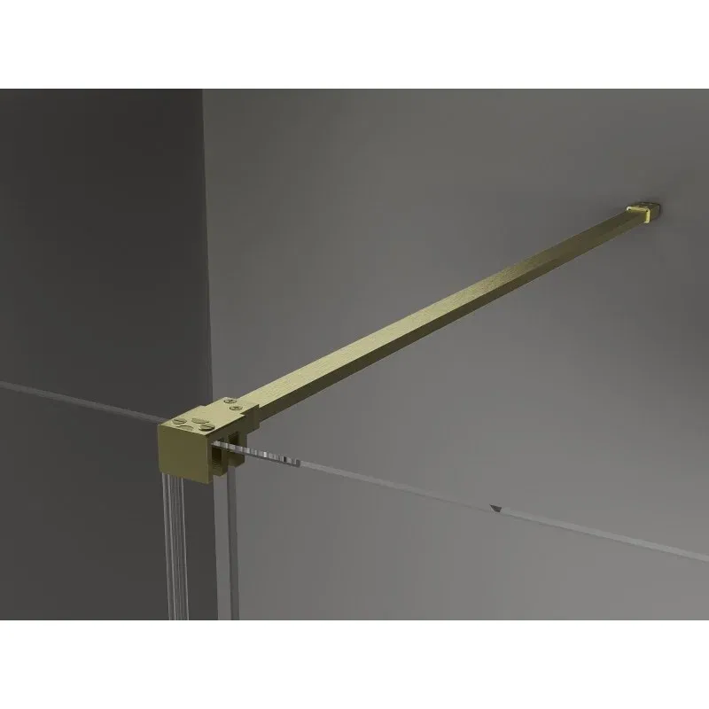 Mexen Velar Sliding Shower Wall Walk-in 100 x 200 cm, Frosted 8 mm, Brushed Gold - 871-100-000-33-55