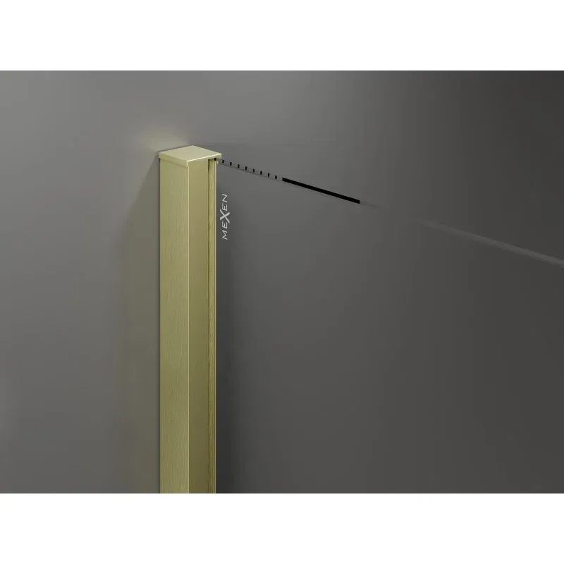 Mexen Velar Sliding Walk-in Shower Wall 120 x 200 cm, Frosted 8 mm, Brushed Gold - 871-120-000-33-55