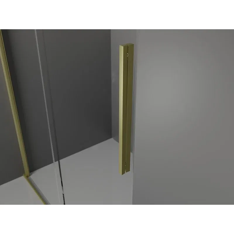 Mexen Velar Sliding Walk-in Shower Wall 120 x 200 cm, Frosted 8 mm, Brushed Gold - 871-120-000-33-55